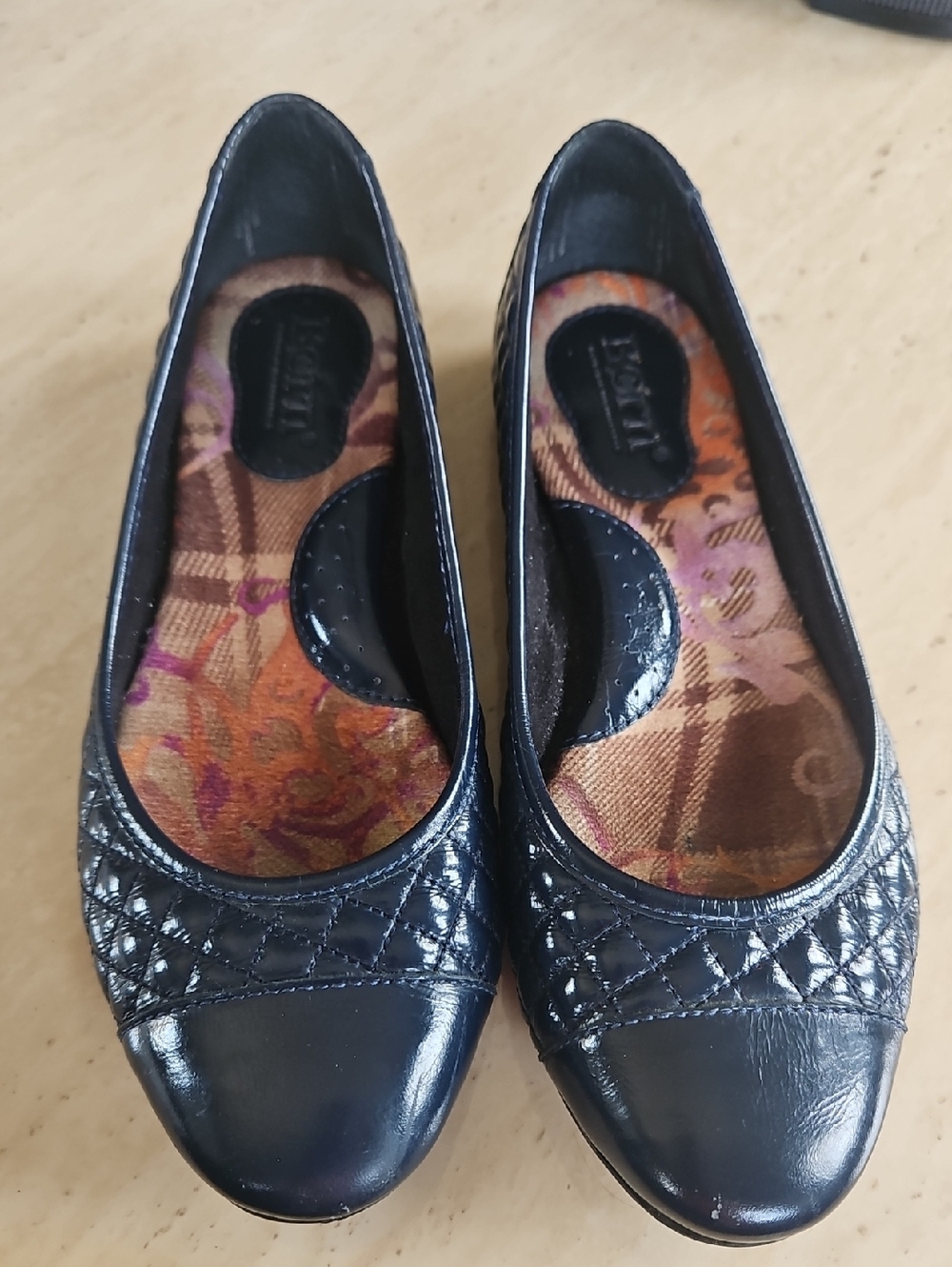 Women’s Navy Quilted Leather Ballet Flats - Born, 6.5